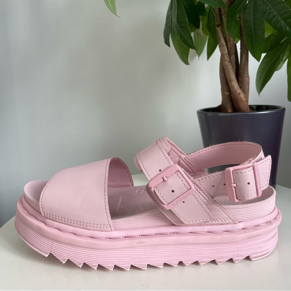 Women Size 9 Dr Martens Leather Strap Sandals Voss Mono Pink